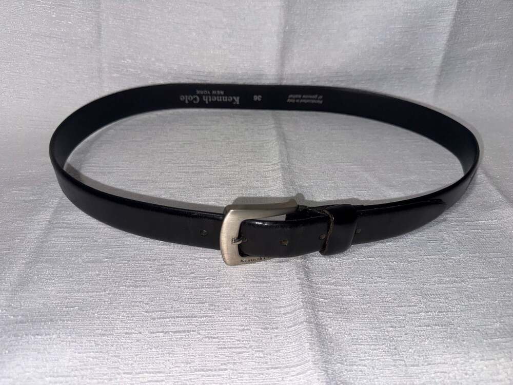 Kenneth Cole New York Black Genuine Leather Belt Size 36